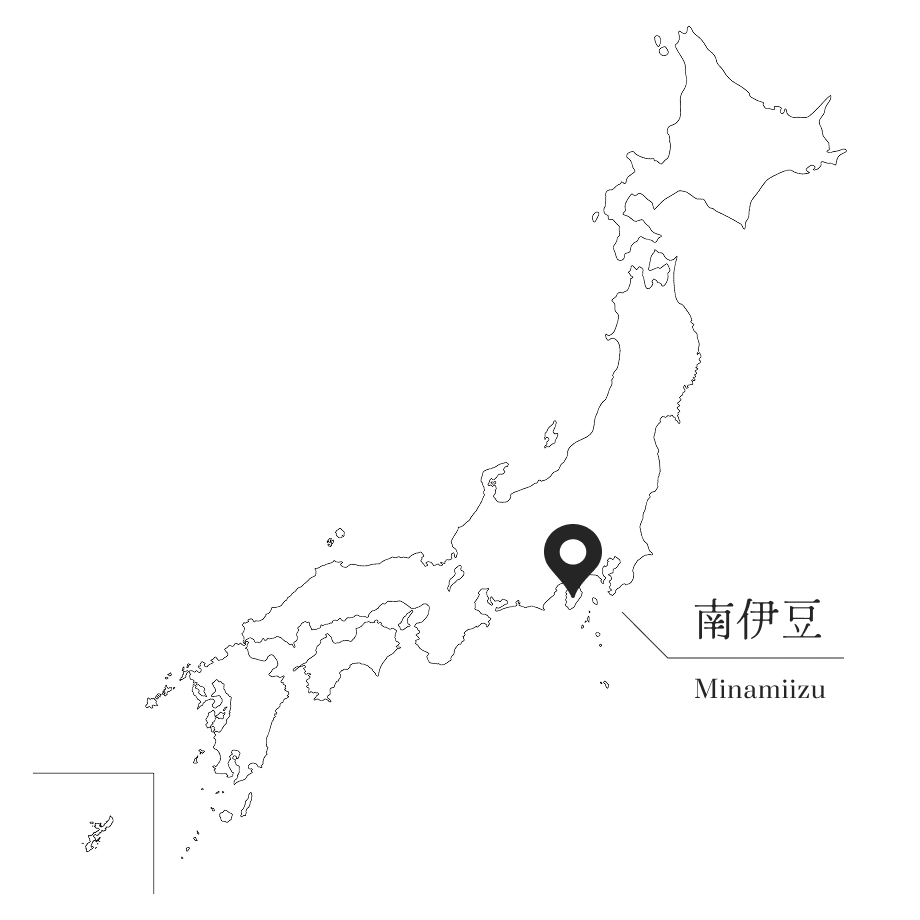 日本地図と宿の場所